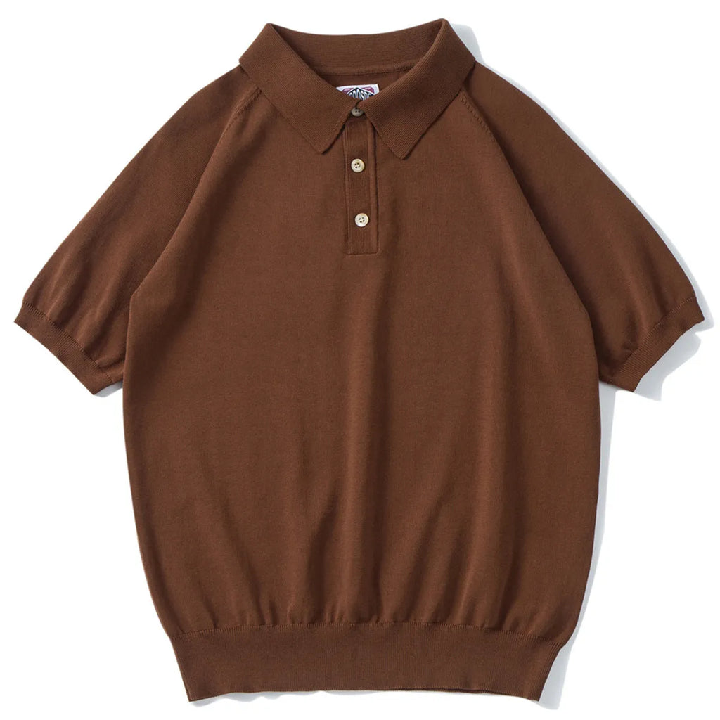 Retro slim fit knitted cotton short-sleeved T-shirt in solid colours for summer wear