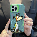 Acrylic cartoon dog pattern silver phone case with soft edge hard back for iPhone models
