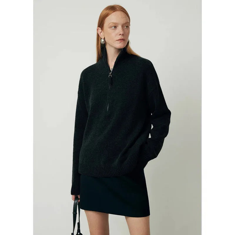 Women's wool loose lapels bandage dress in black or mountain rain grey with long sleeves