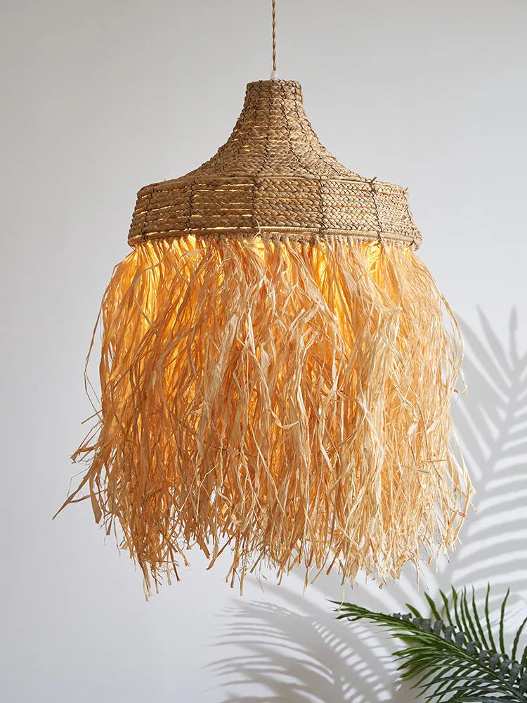 50cm diameter restaurant chandelier with woven wild vetch and willow Southeast Asian retro design