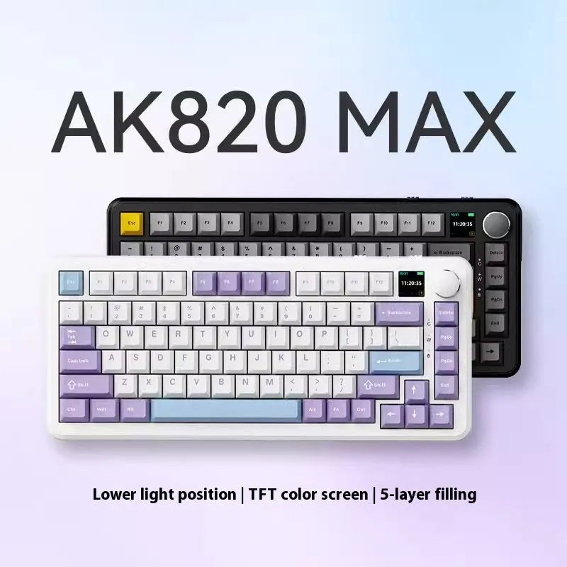Three-mode mechanical keyboard with wireless hot plug in black, grey and yellow colour combination