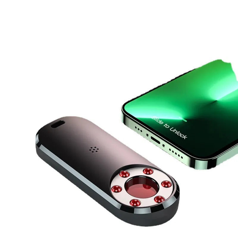 AK400 portable infrared anti-camera detector showing compact design and USB port