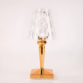 Rose gold portable touch night light with acrylic holder and rechargeable three-colour dimming