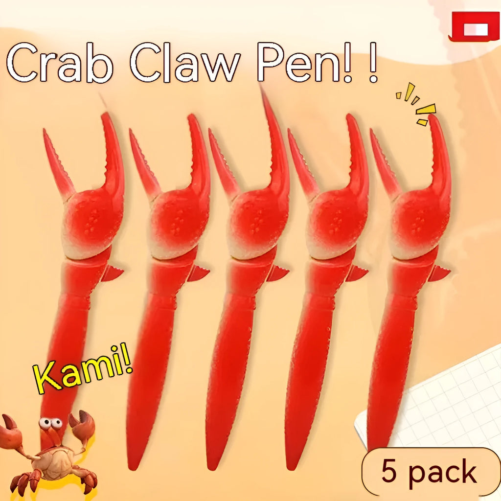 Crab-shaped novelty ballpoint pen showing the pressing can clip mechanism on one claw