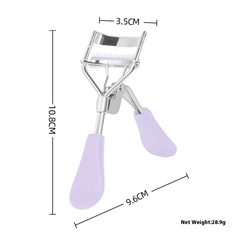 A4 manual eyelash curler with comb in black ribbon finish on white background