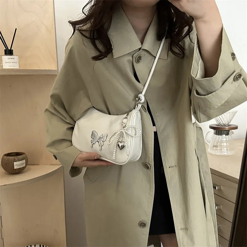 Urban simplicity PU shoulder messenger bag horizontal square shape sandwich pocket available in black white red silver
