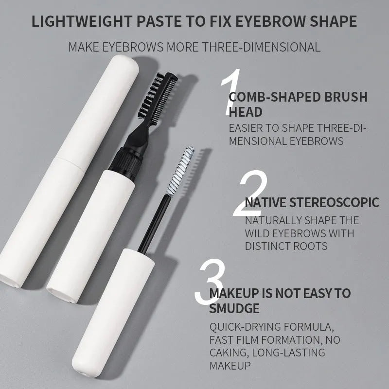 Eyebrow shaping gel with applicator brush for natural wild eyebrow styling