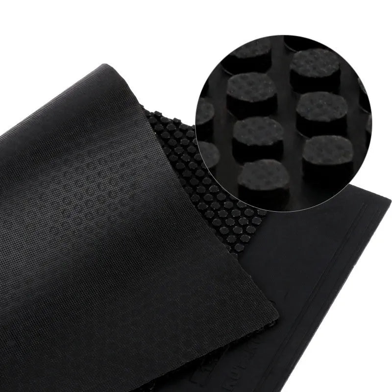 Table tennis rubber sheet with small particle texture in black or red colour options