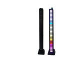 Voice control car light bar with music rhythm sync and dimmable function installed near dashboard