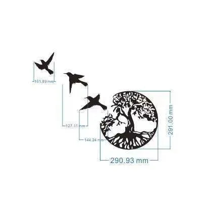 Black electroplated iron wall hanging decorative art with modern simple style