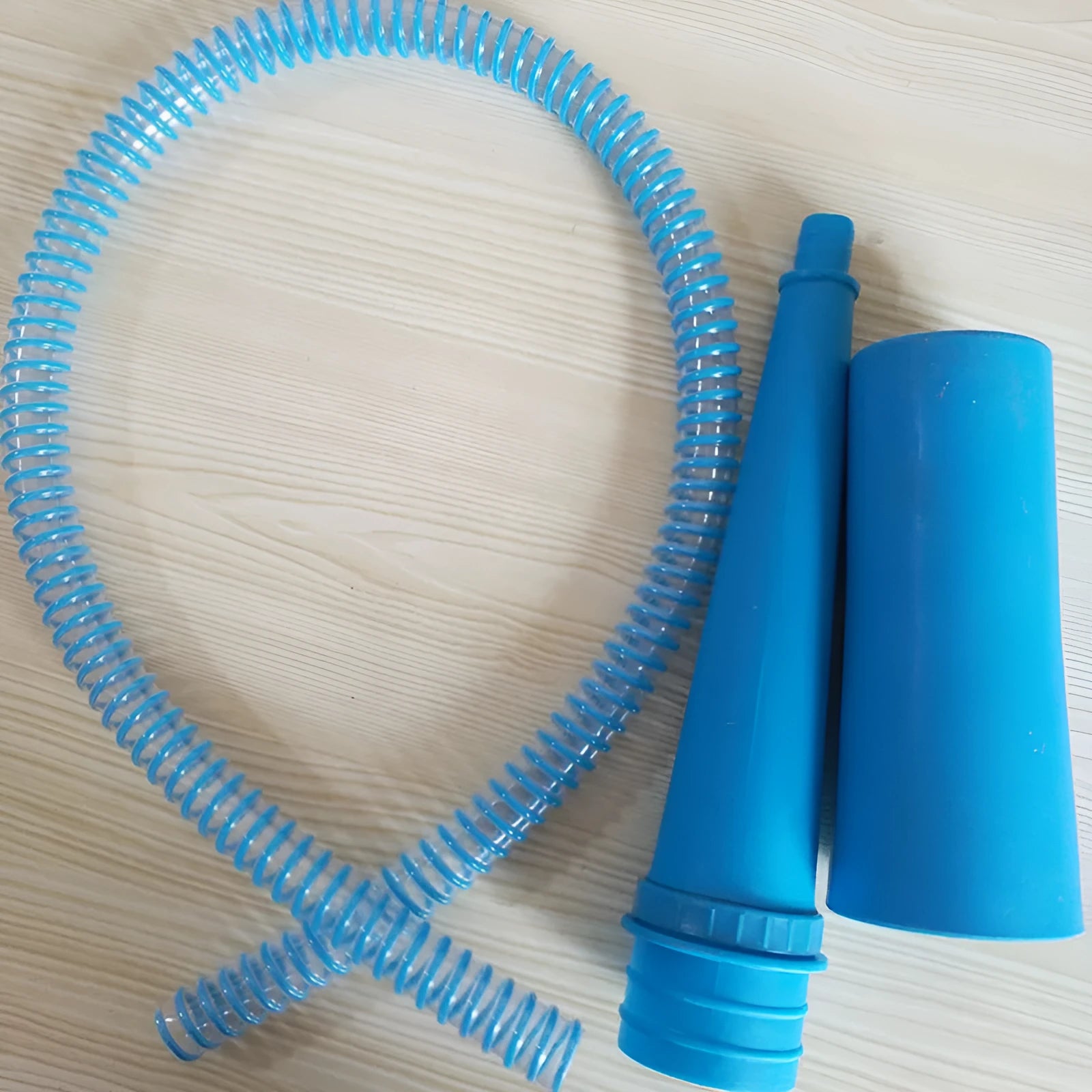 Blue plastic suction pipe vacuum attachment with round head, 114cm length for appliance cleaning