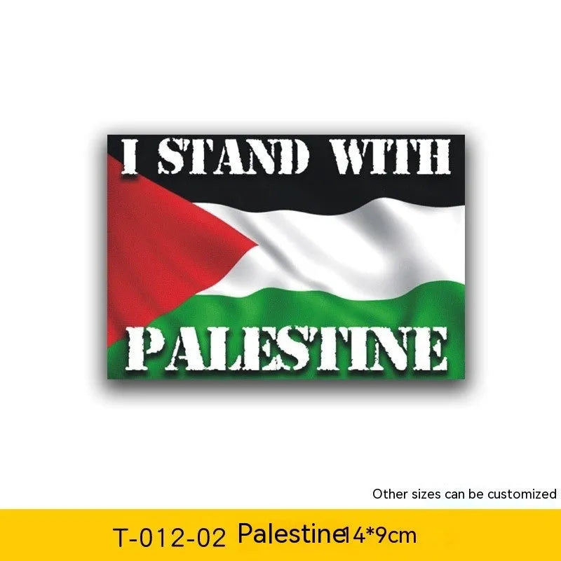 Palestinian flag car decal sticker showing three colour combinations for vehicle customisation