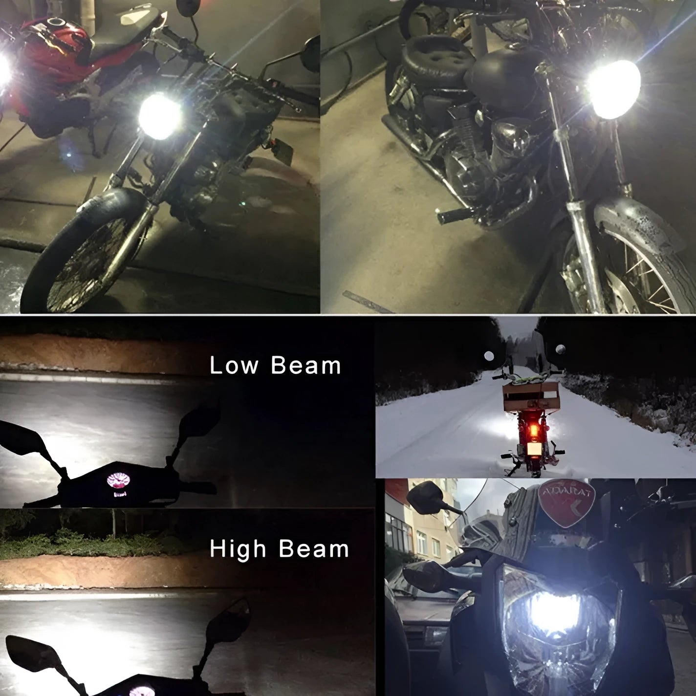 Motorcycle LED headlight unit with aluminium housing for BA20D and H4 fittings