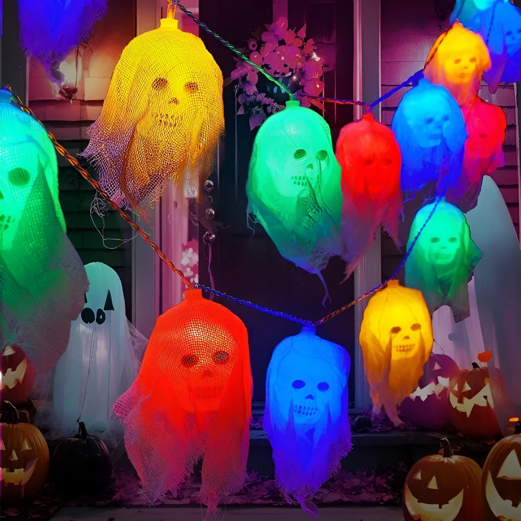 Halloween coloured LED light strings with battery box for indoor wall decoration