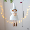 White or pink cloth angel skirt felt pendant for Christmas tree decoration.