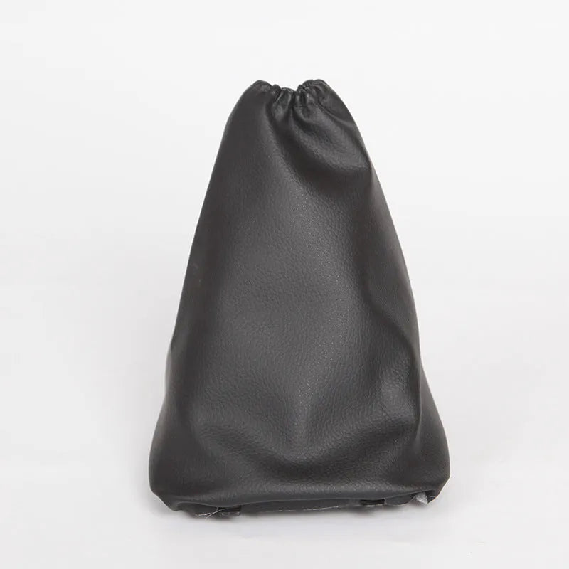 Black genuine leather Toyota Corolla gear shift dust cover showing dimensions