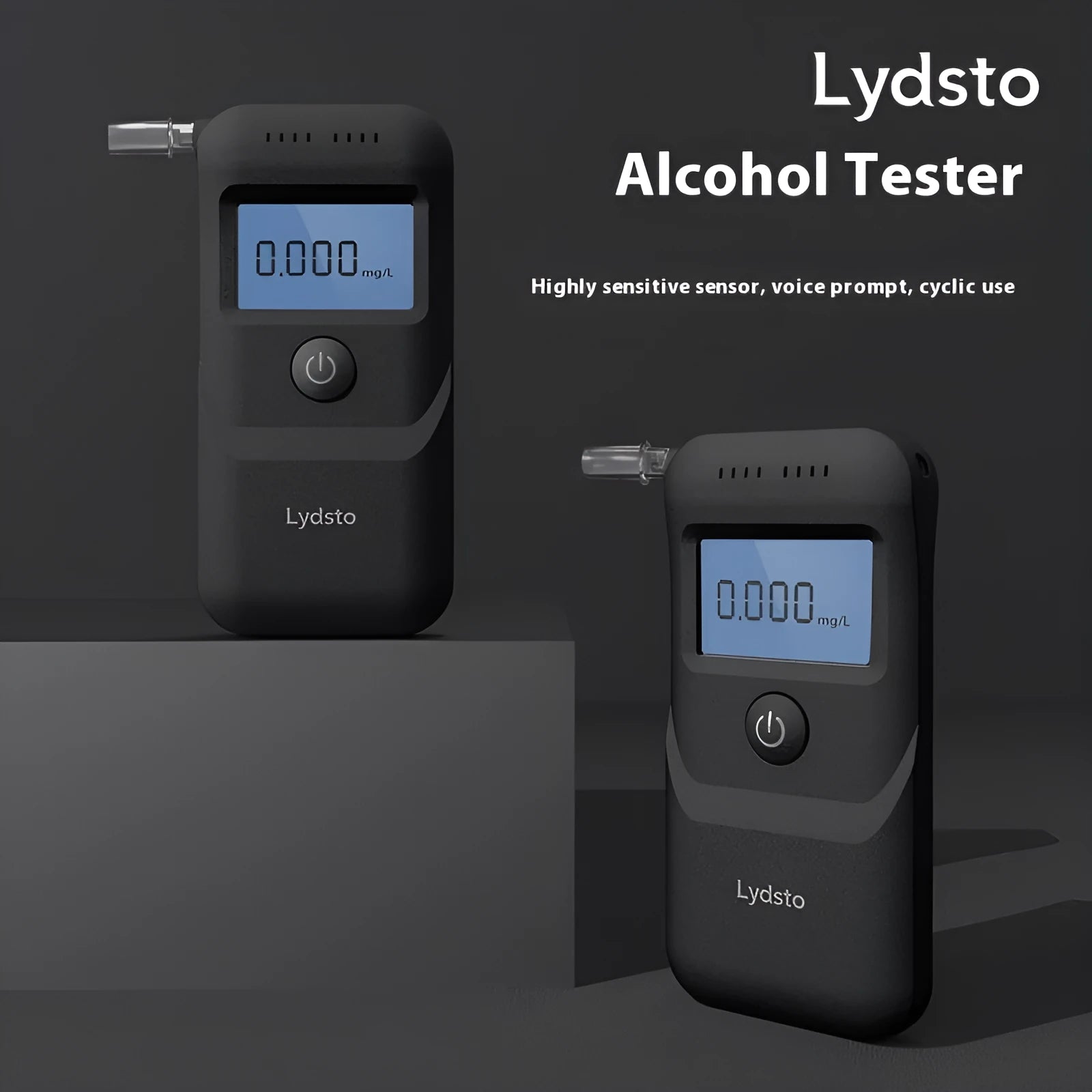 Black portable digital alcohol breath tester device for household blood alcohol content detection