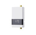 Small constant temperature instant water heater with LED touch screen, shown in gold, silver, or white.