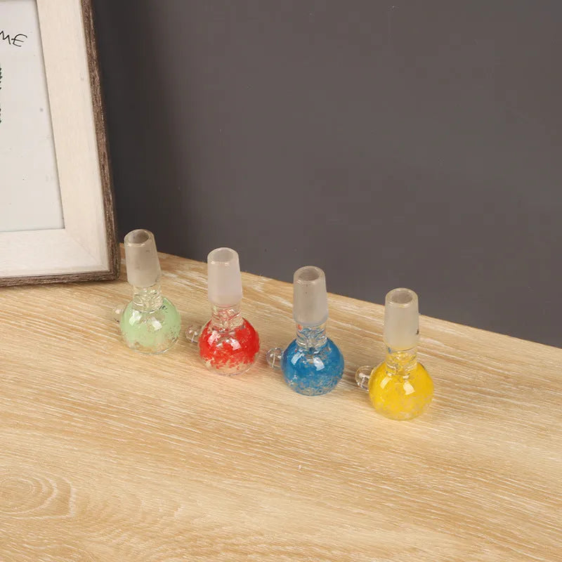 Geometric glass cigarette holder trumpet pipe 7cm in red, green, blue and yellow transparent coloured glass