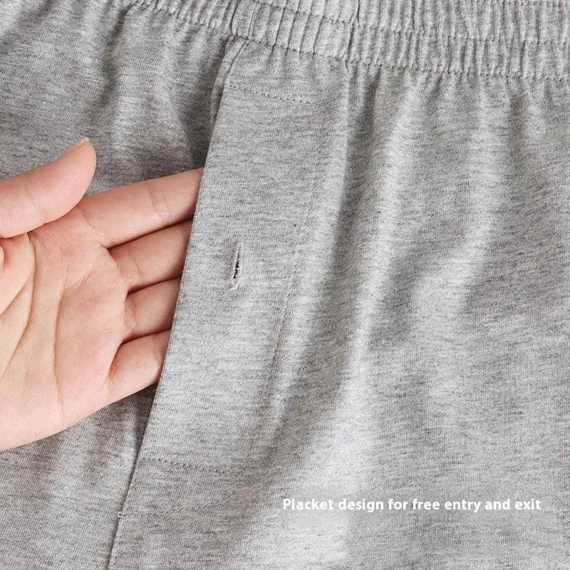 Men's pure cotton high-waist boxer shorts in light grey, navy blue, and black colours.