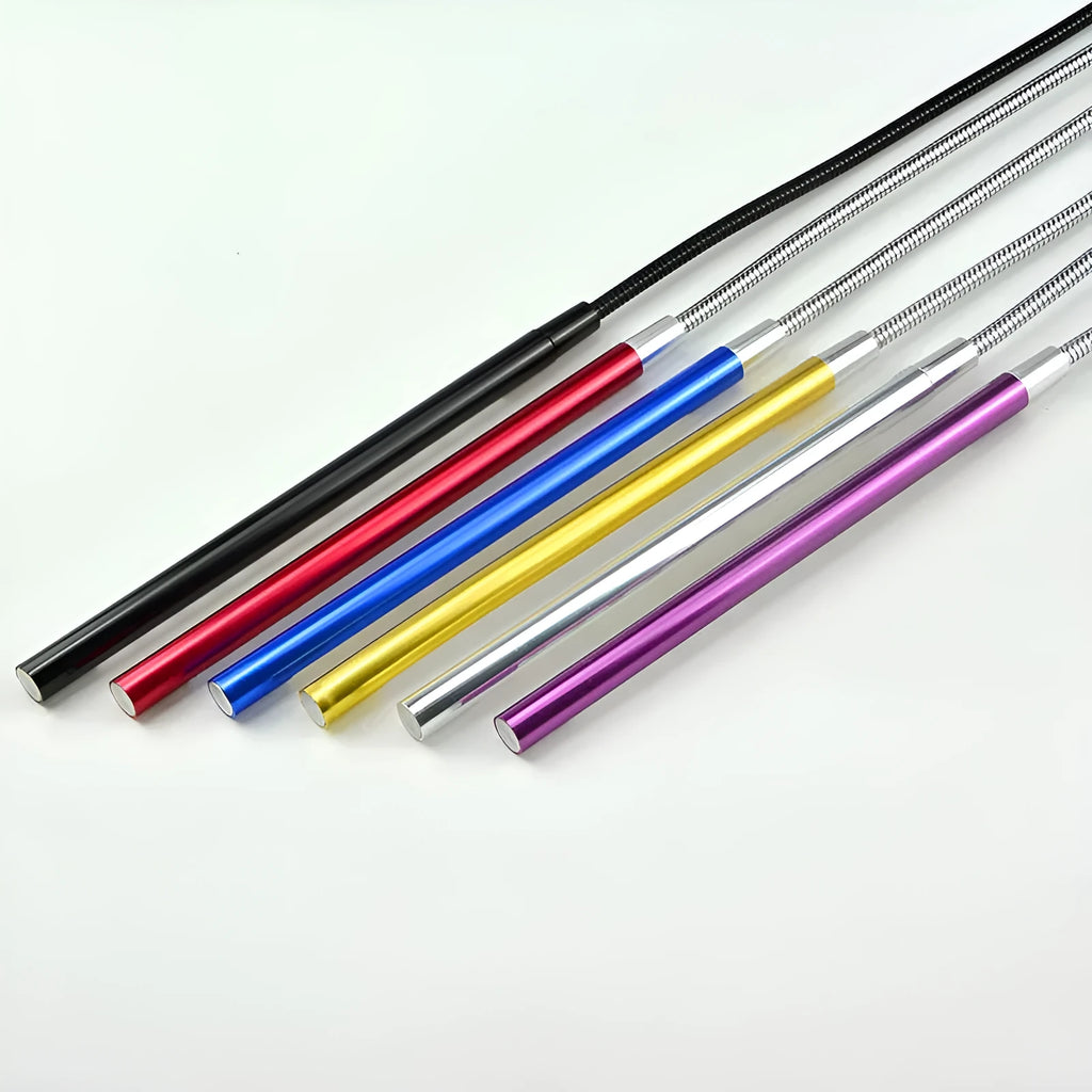 Aluminium alloy USB LED night light with flexible 420mm gooseneck stem in spiral design