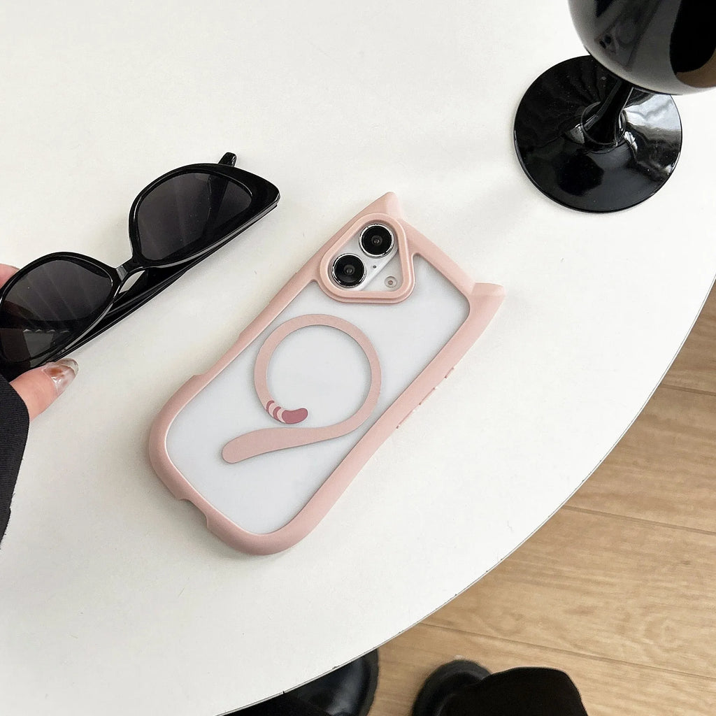Transparent acrylic TPU phone case with magnetic feature for iPhone 17 series