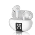 M10 TWS wireless Bluetooth translation earbuds in black and white, touch controls, 6.2x2.4cm ABS build