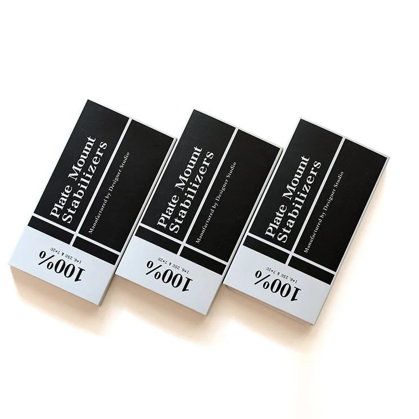 Keyboard stabiliser accessories set in black and milky white with 6.25U and 7U size options