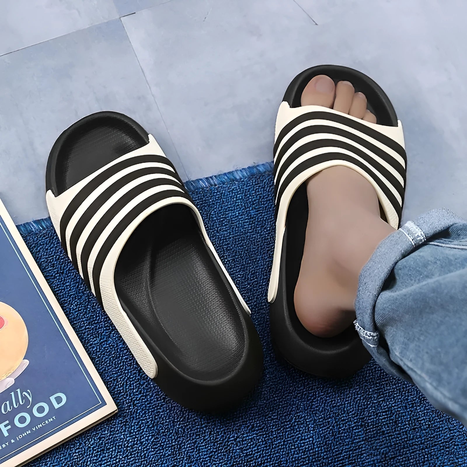 Unisex casual PVC slippers with EVA sole in leisure sports style showing colour options