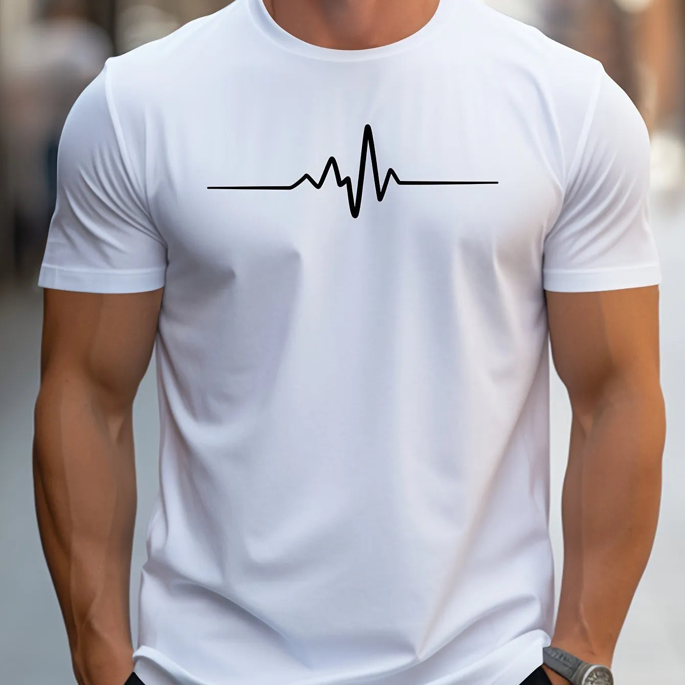 Men's loose fit short sleeve T-shirt with 3D sports letter design in various colours.