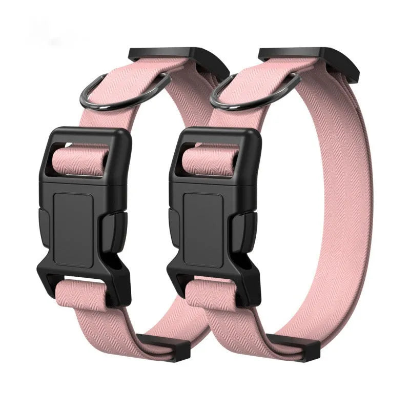 Nylon cat dog collar in five colours black red blue pink yellow sizes S M L XL