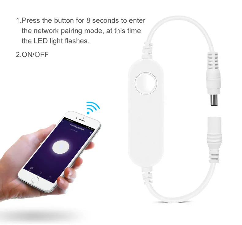 Smart LED neon light strip 10mm wide IP65 waterproof in blue colour, cuttable flexible rope lighting
