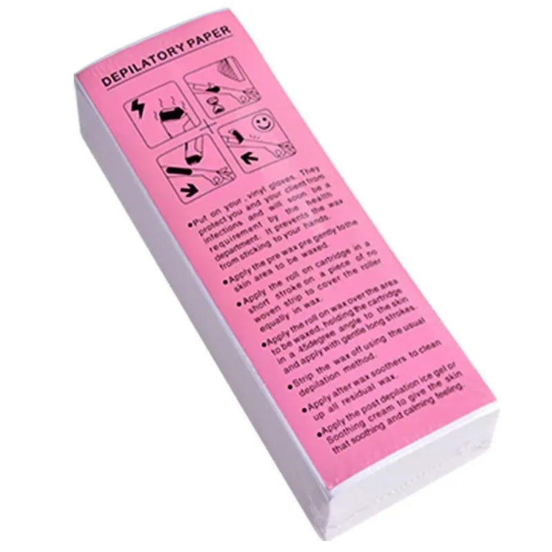 Non-woven fabric wax hair removal strips in disposable packaging for body and facial depilation