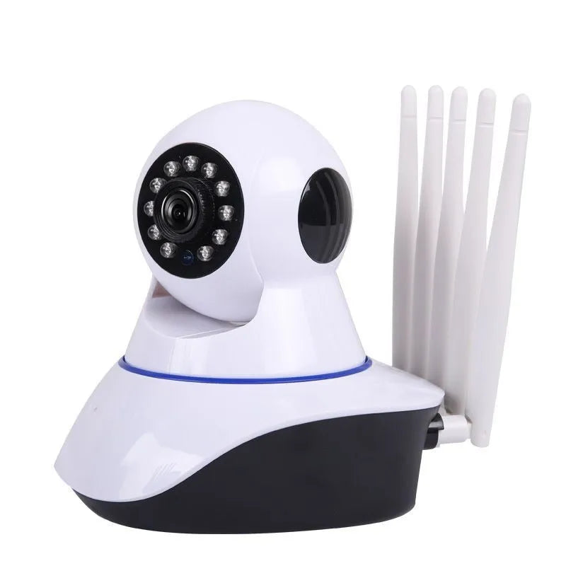White dome-shaped wireless surveillance camera with 2MP sensor for indoor and outdoor night vision monitoring