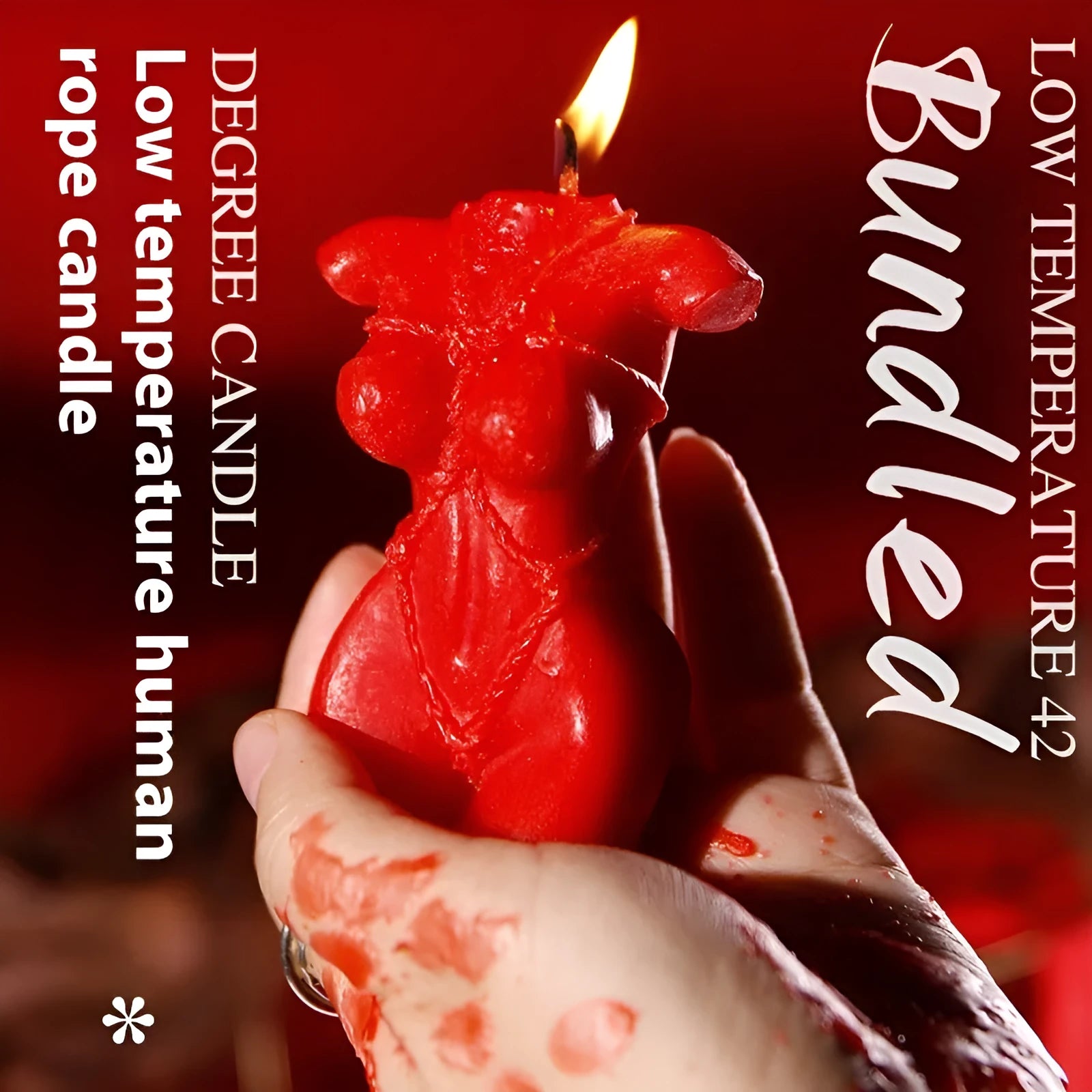 Low temperature sensual candle made from soy wax in rose red, spring pink, and lilac purple colours.