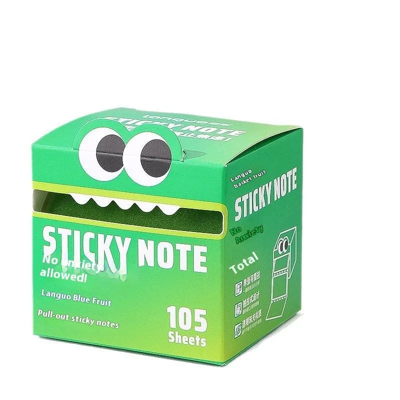Transparent sticky notes with gradient pearl design in pull-out pad format for student annotation