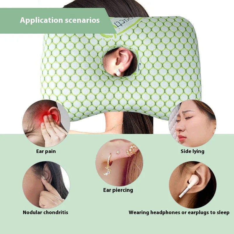 Single hole ear pillow for beauty salon with New Chinese style design and polyester fibre filling