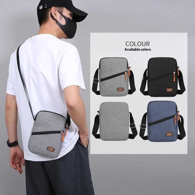 Simple all-match crossbody shoulder commuter bag in oxford cloth available in three colours