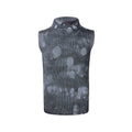 Men's black silver sleeveless t-shirt with stand collar and silver pastebrushing finish