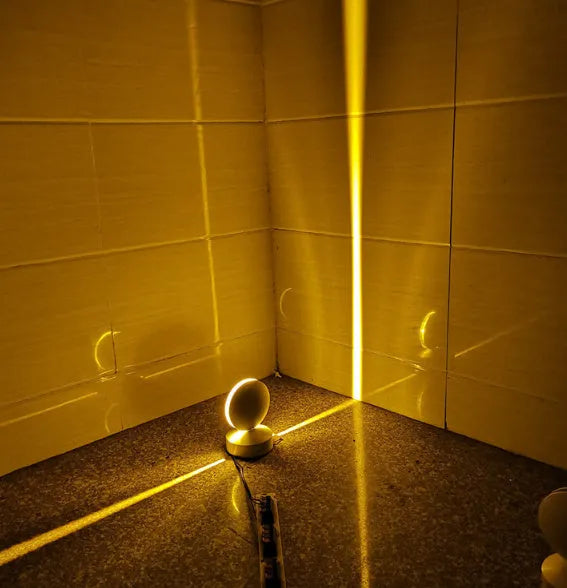 Modern aluminium corridor wall spotlight bar with glass lens and colour-changing LED light options.