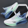 Men's low-top casual shoes in grey green with woven mesh upper and rubber sole.