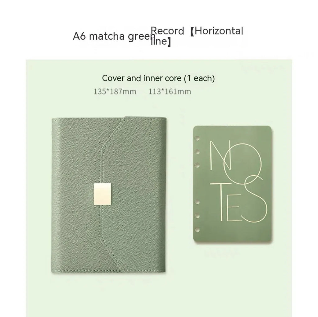 Business advanced loose leaf notebook in brown PU cover with gift box set