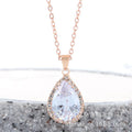 Women's rose gold rhinestone drop shape necklace with geometric design and alloy construction