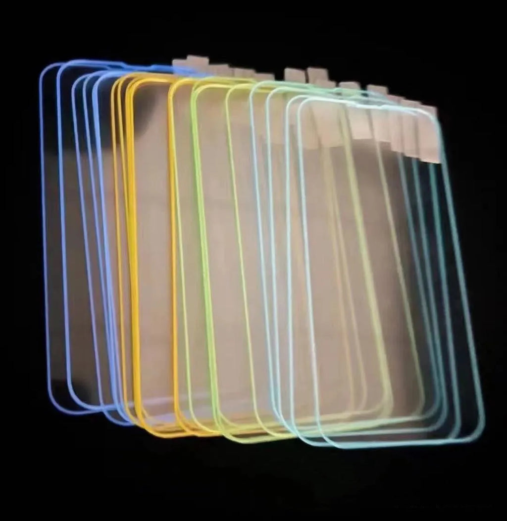 Fluorescent tempered glass screen protector for iPhone with luminous glow effect