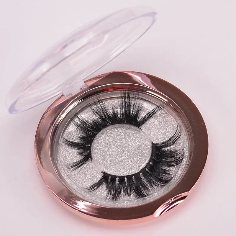 Handcrafted 5D mink false eyelashes set with application brush and storage cap