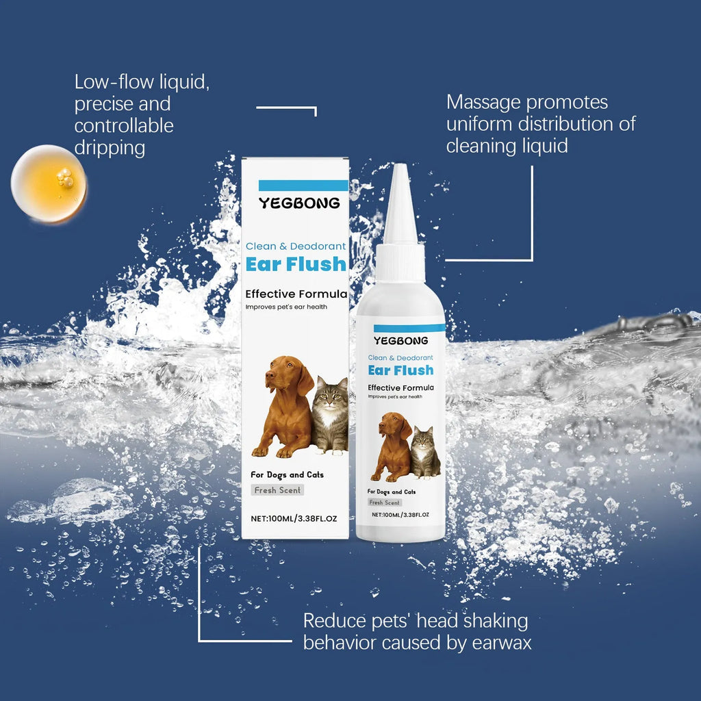 100ml bottle of dogs and cats ear cleaner liquid for gentle earwax removal