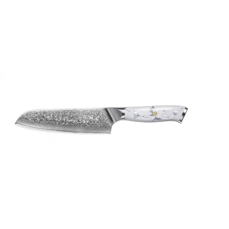 Damascus steel household chef's knife with VG10 core, 32cm total length for multi-purpose kitchen cutting