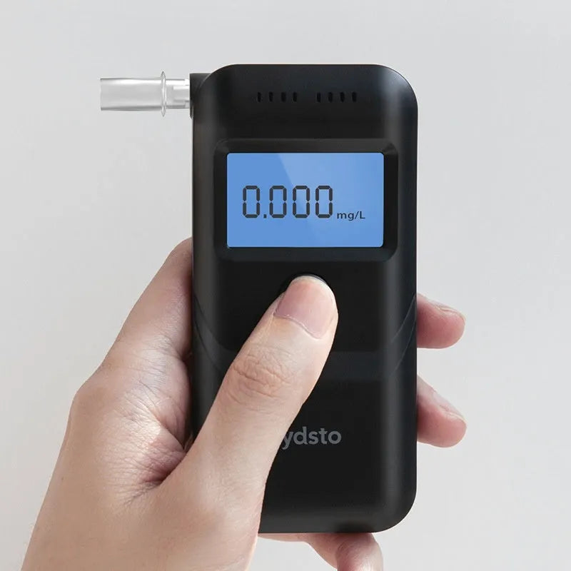 Black portable digital alcohol breath tester device for household blood alcohol content detection