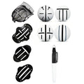 Golf putting alignment tool set with plastic scribers and drawing pens for practice green marking