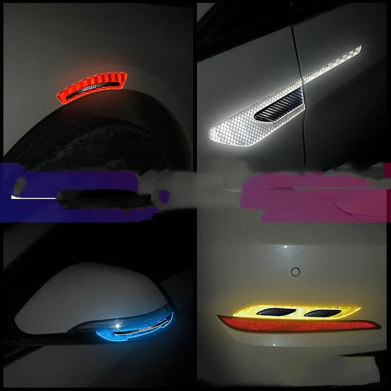 Reflective resin bumper protection tape for car wheel arches in blue and yellow colours